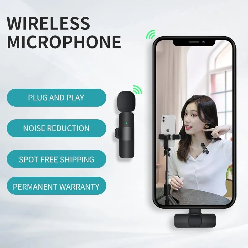 K8 Pro Wireless Microphone – Dual Type-C & Lightning